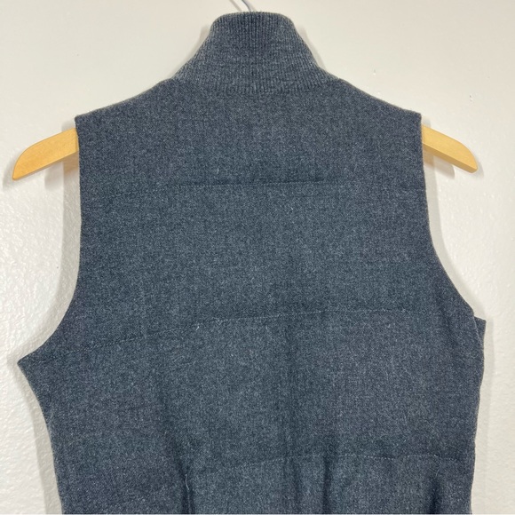 Banana Republic Charcoal Grey Wool Flannel Puffer Vest - Picture 9 of 13